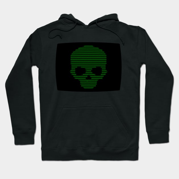 Green ASCII Skull Hoodie by CountZero